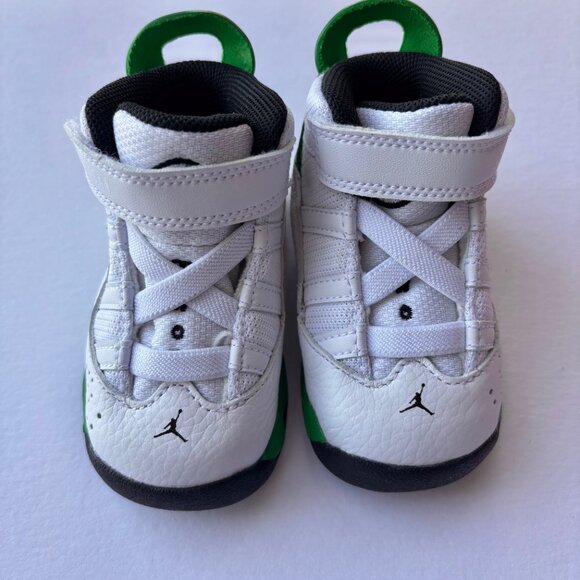 Nike Air Jordan 6 Rings (TD) Toddler Shoes White Lucky Green Black NWT 4C - Picture 4 of 6